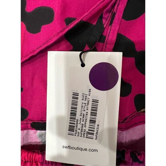 S/W/F Scarve Maxi Dress Opposites Attract  vacation wedding guests size S NWT - Picture 5 of 6